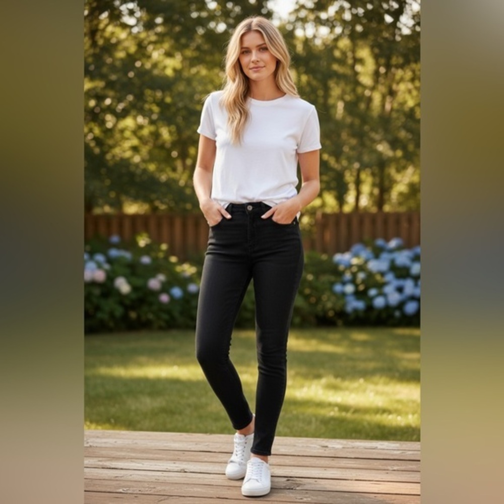 American Eagle Jegging Jeans Womens 6 Black Super Stretch X High Rise